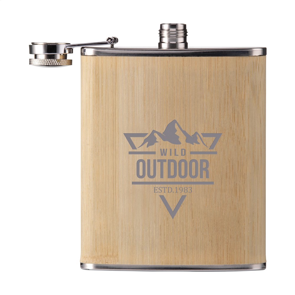 Hipflask Bamboo 200 ml lommelærke